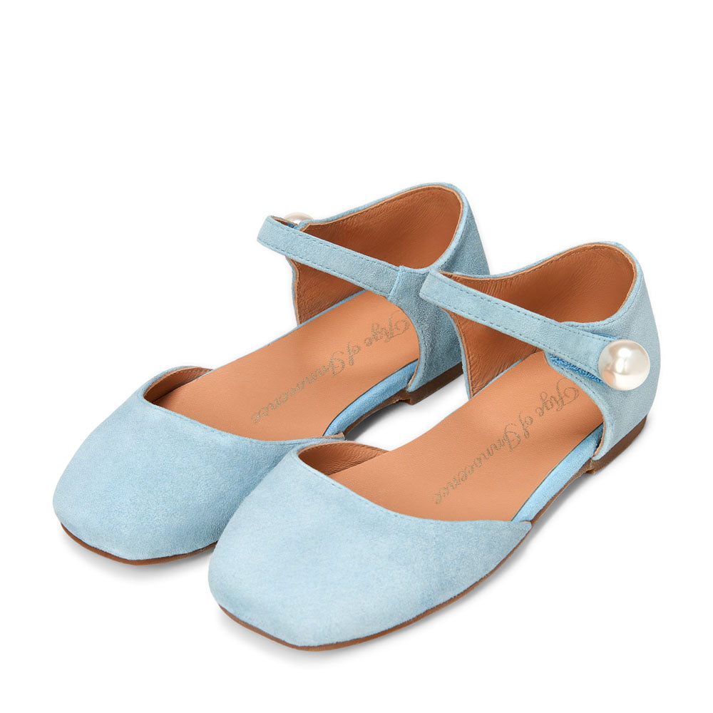 Libby Suede Blue Flats