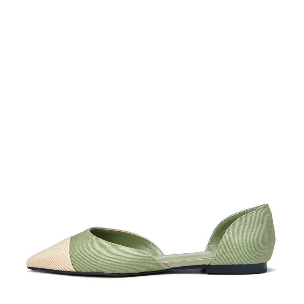 Sandra Canvas Khaki/beige Flats