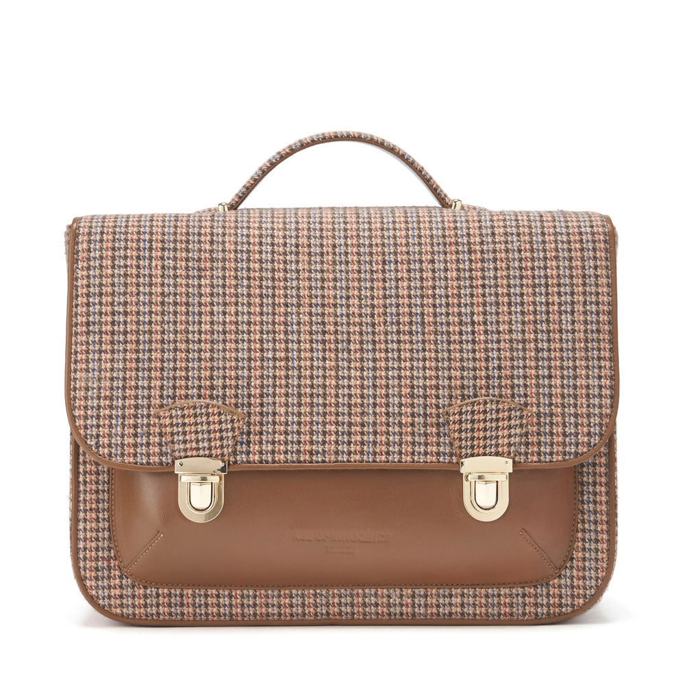 Boston Plaid Brown Schoolbag