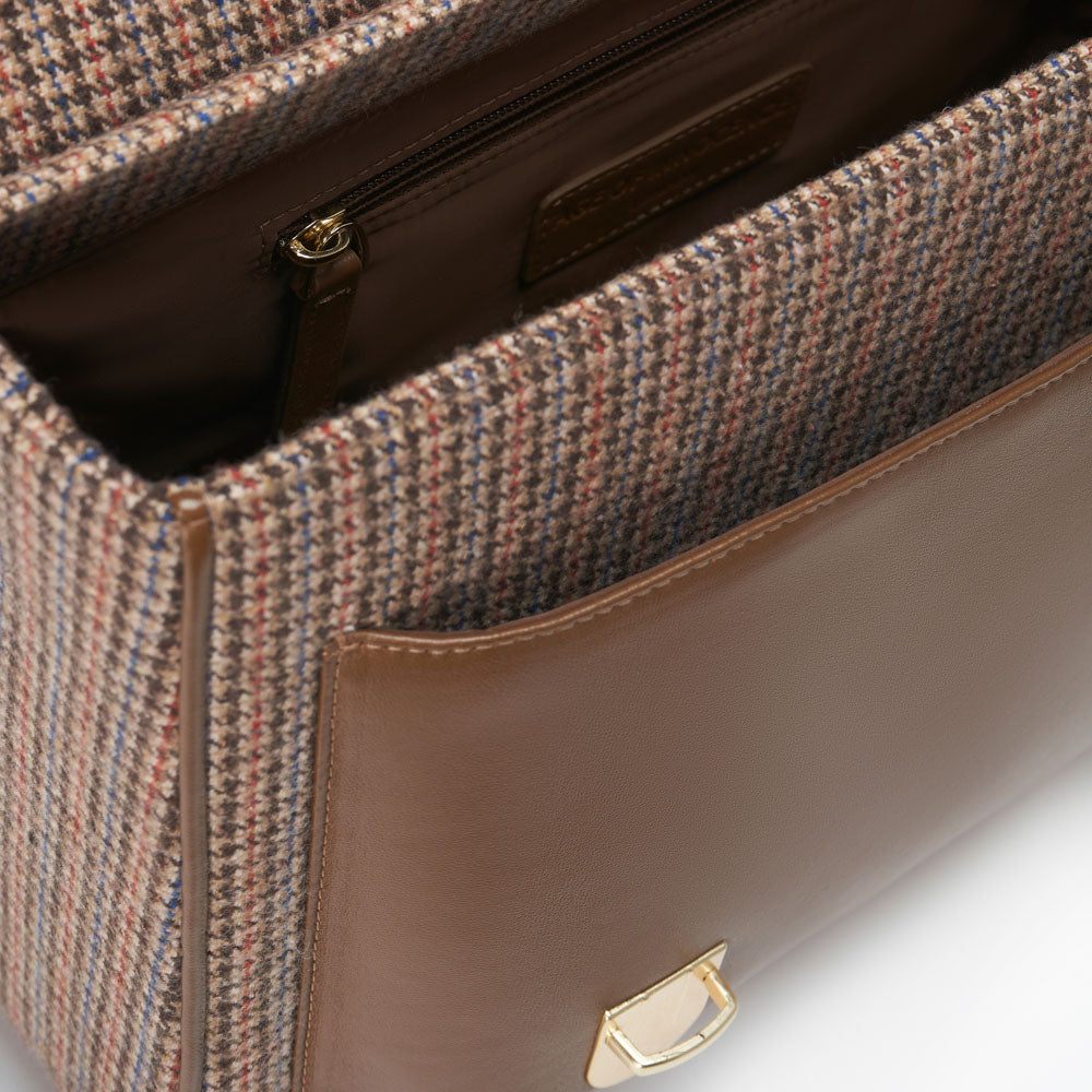 Boston Plaid Brown Schoolbag