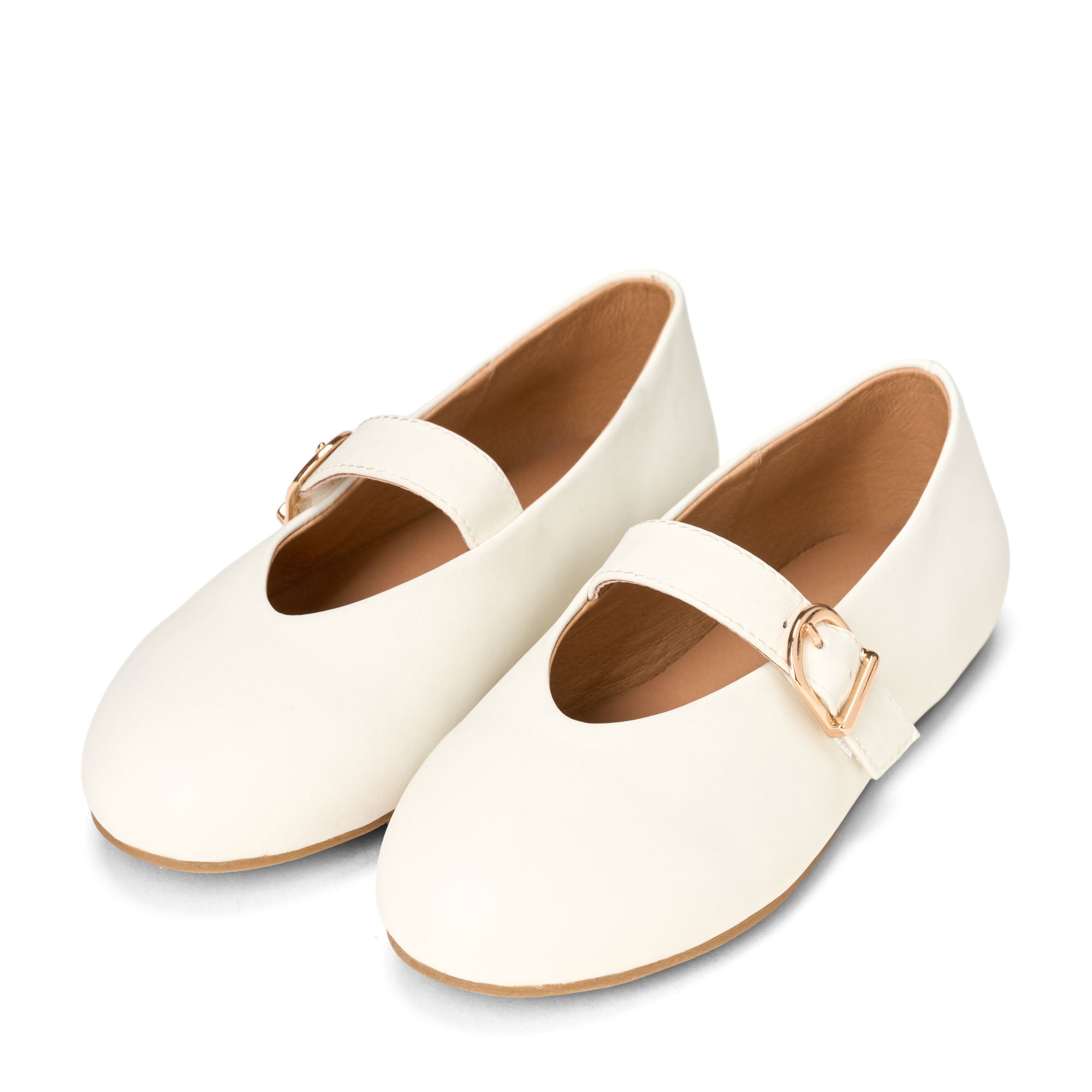 Sydney Leather White Flats