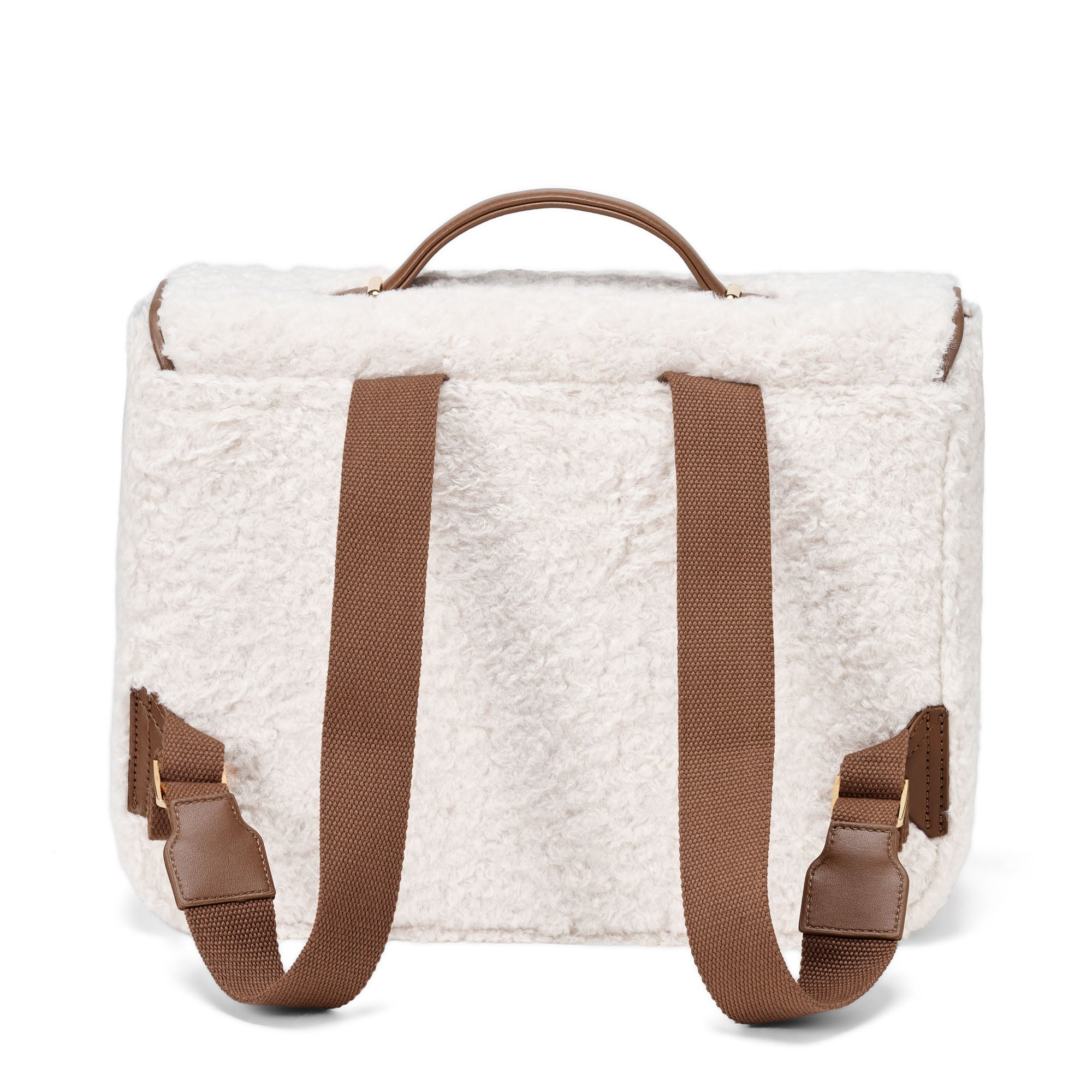 Boston Shearling White/Camel Schoolbag
