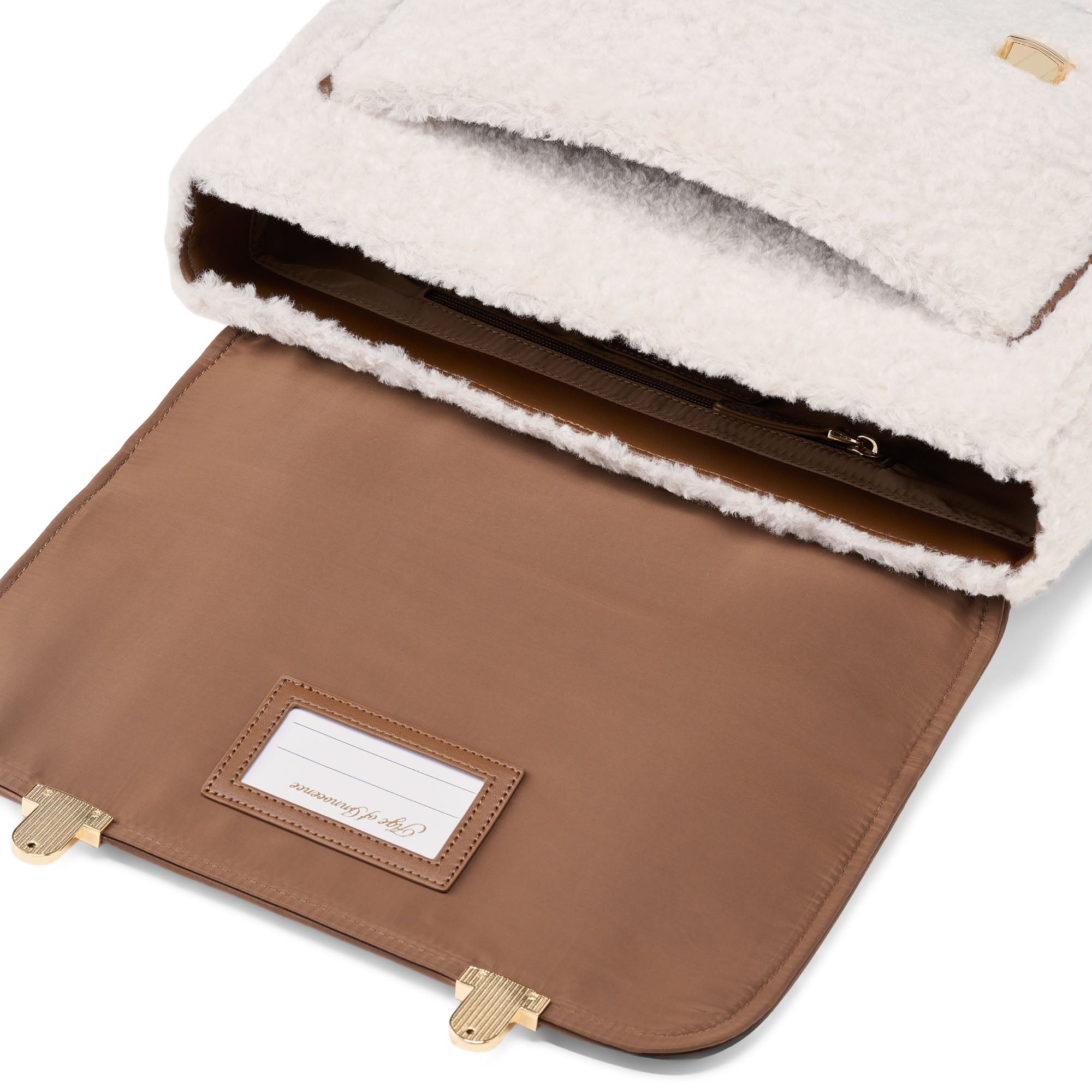 Boston Shearling White/Camel Schoolbag