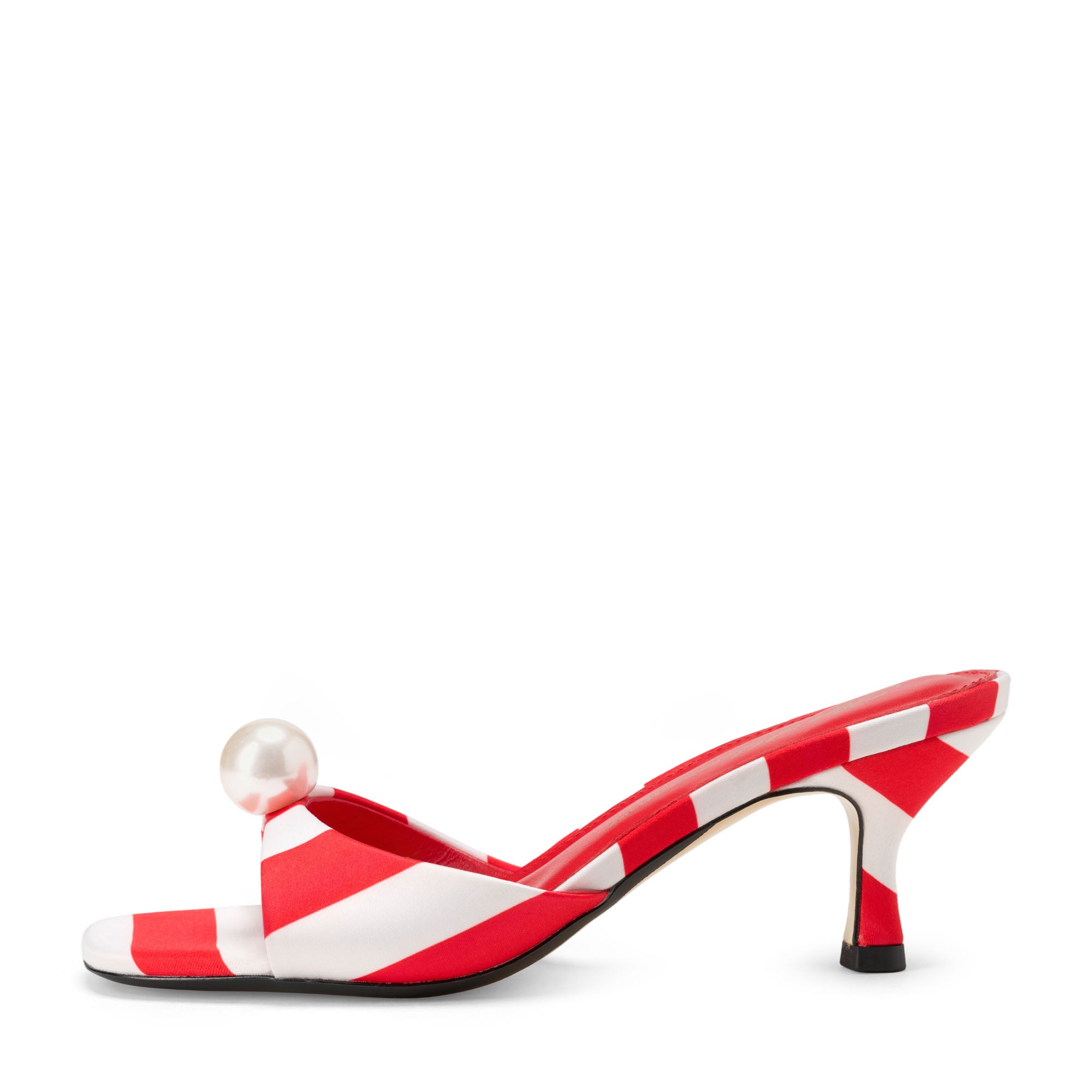 Sybil Satin Red/White Mules