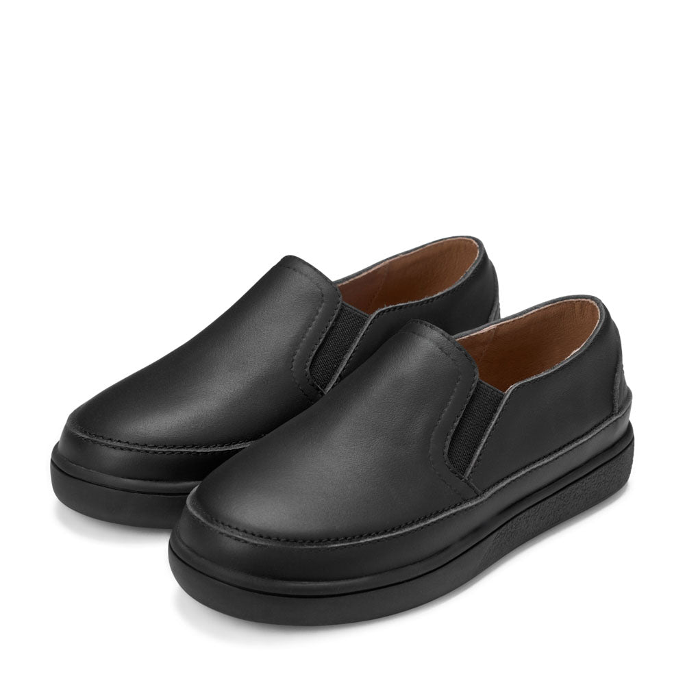 Terry Leather Black Shoes
