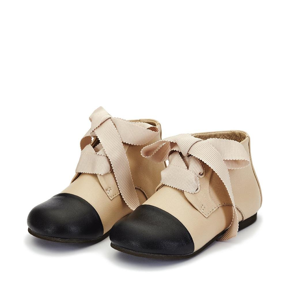 Jane Beige-Black Boots by Age of Innocence