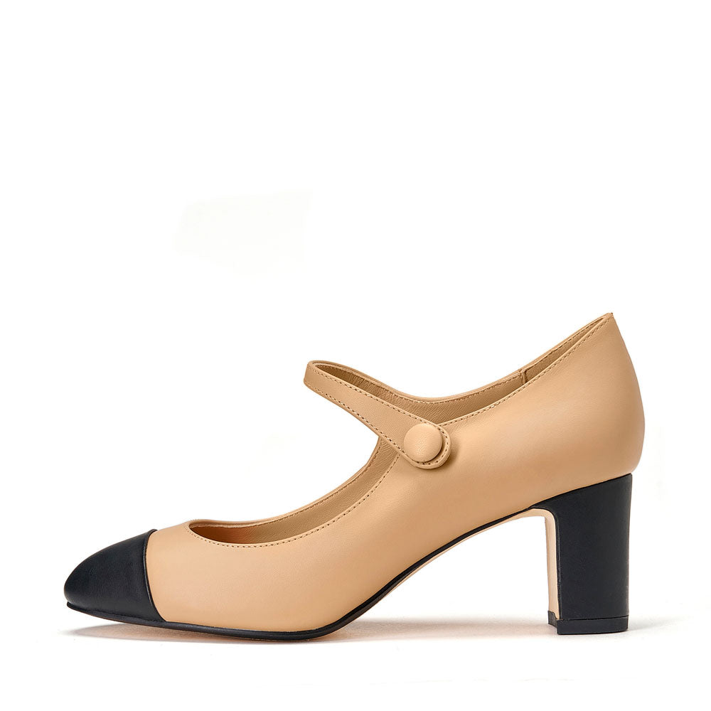 Gemma 2.0 Beige/Black Shoes by Age of Innocence