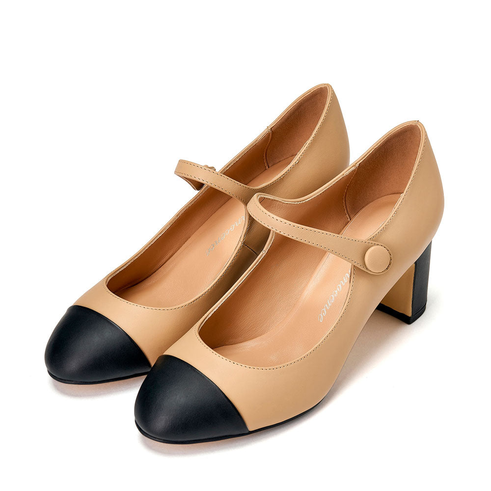 Gemma 2.0 Beige/Black Shoes by Age of Innocence