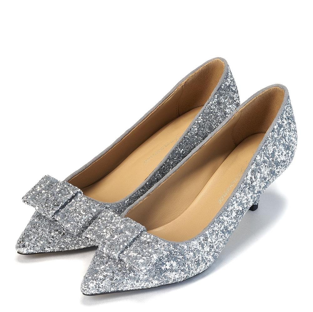 Jacqueline Glitter Silver Shoes by Age of Innocence