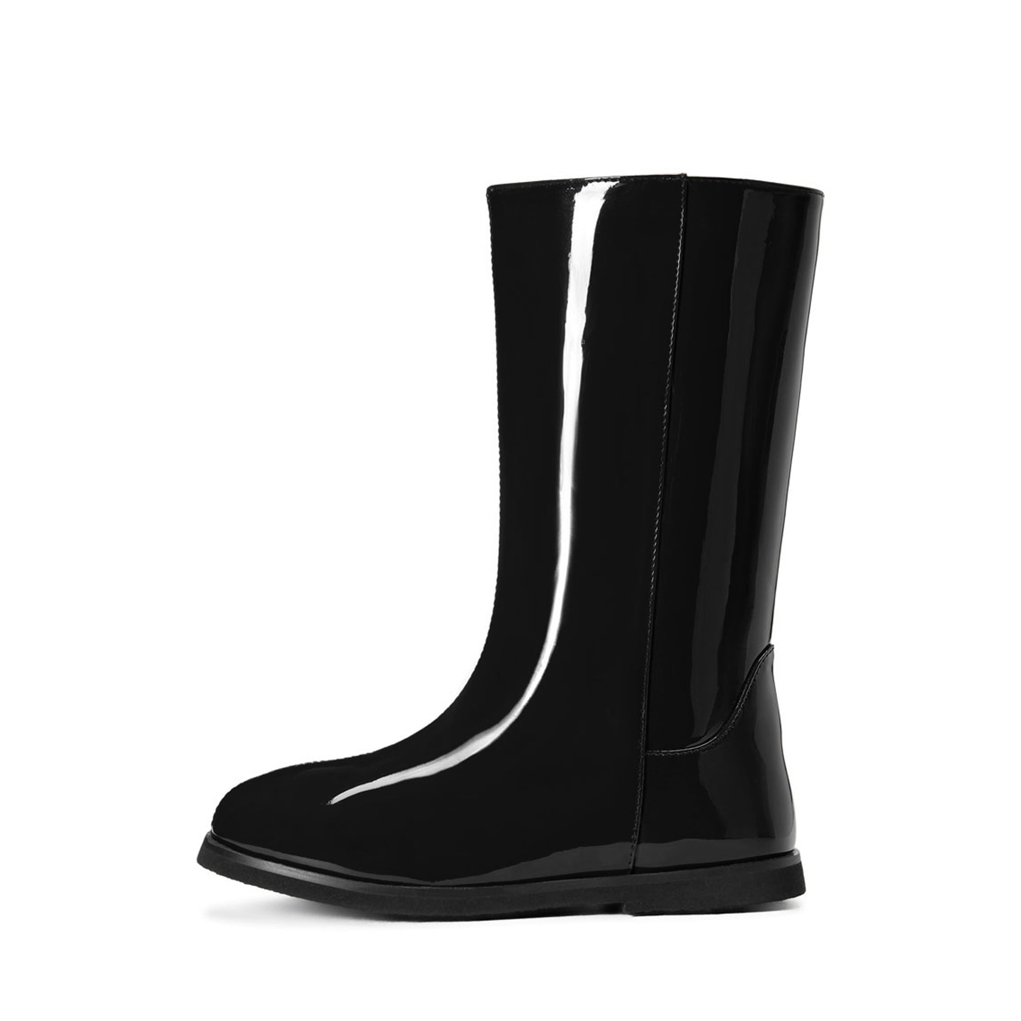 Ann PU Black Boots