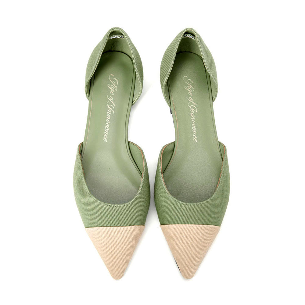 Sandra Canvas Khaki/beige Flats