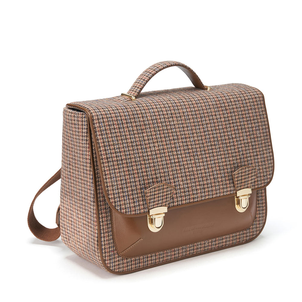 Boston Plaid Brown Schoolbag