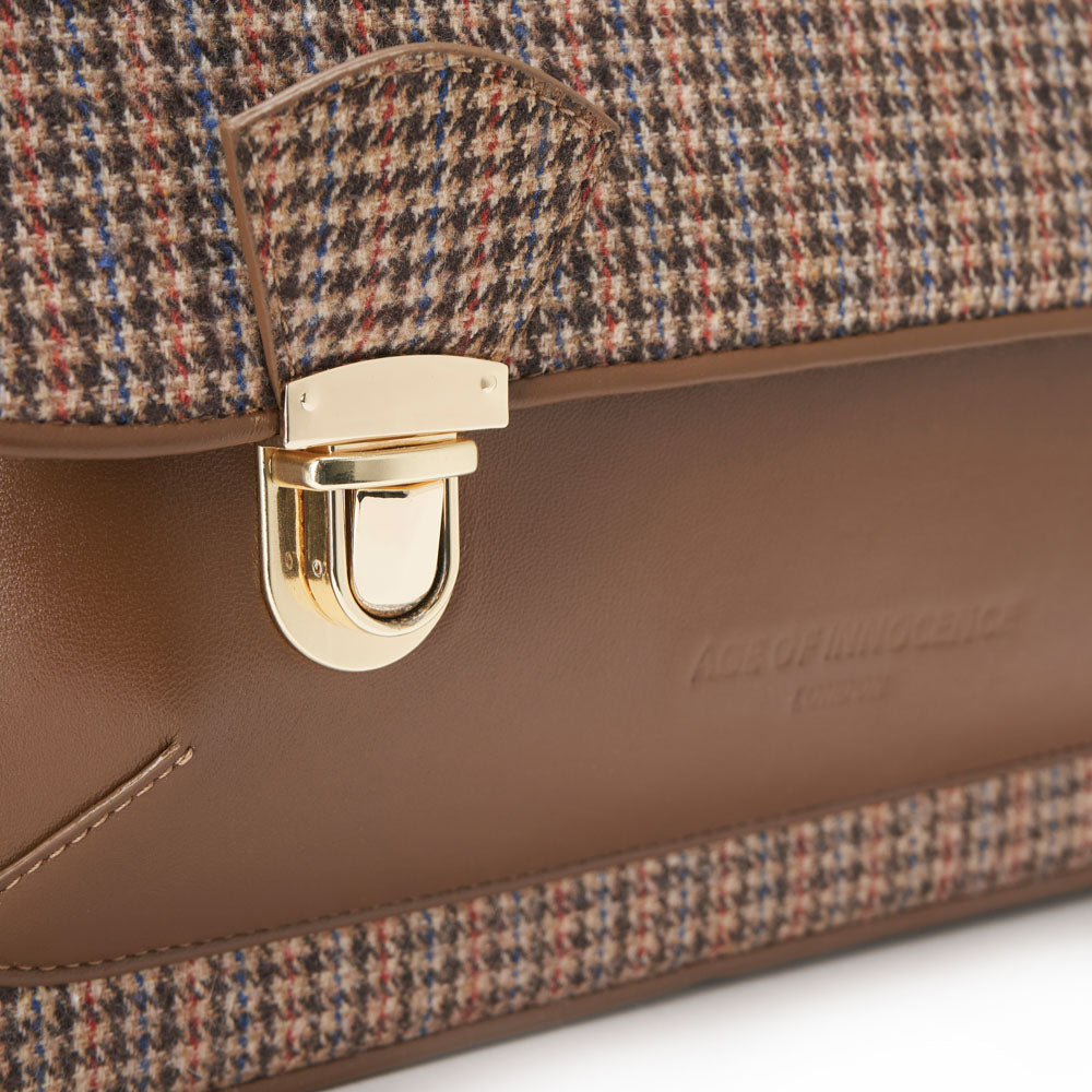 Boston Plaid Brown Schoolbag