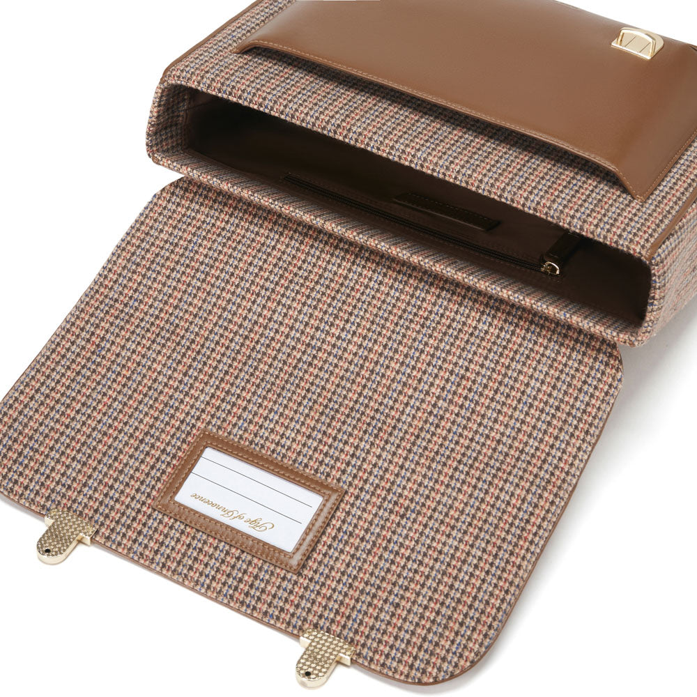 Boston Plaid Brown Schoolbag