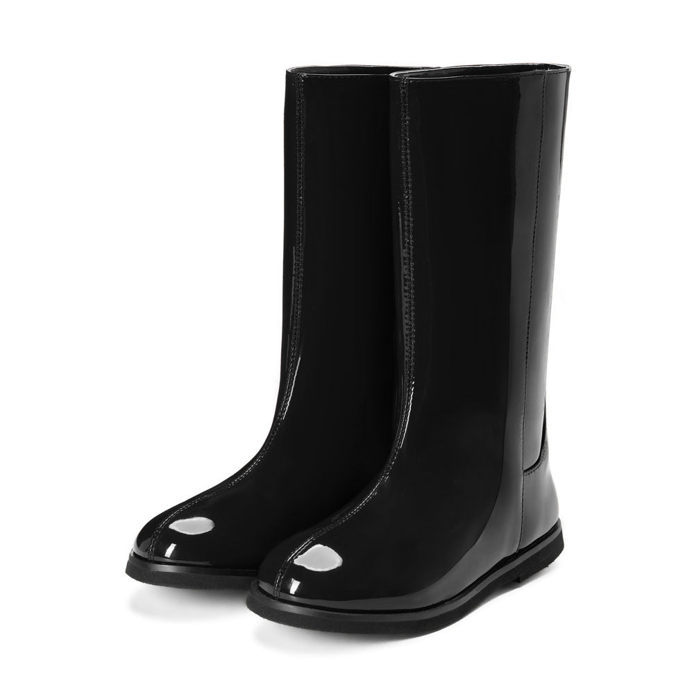 Ann PU Black Boots