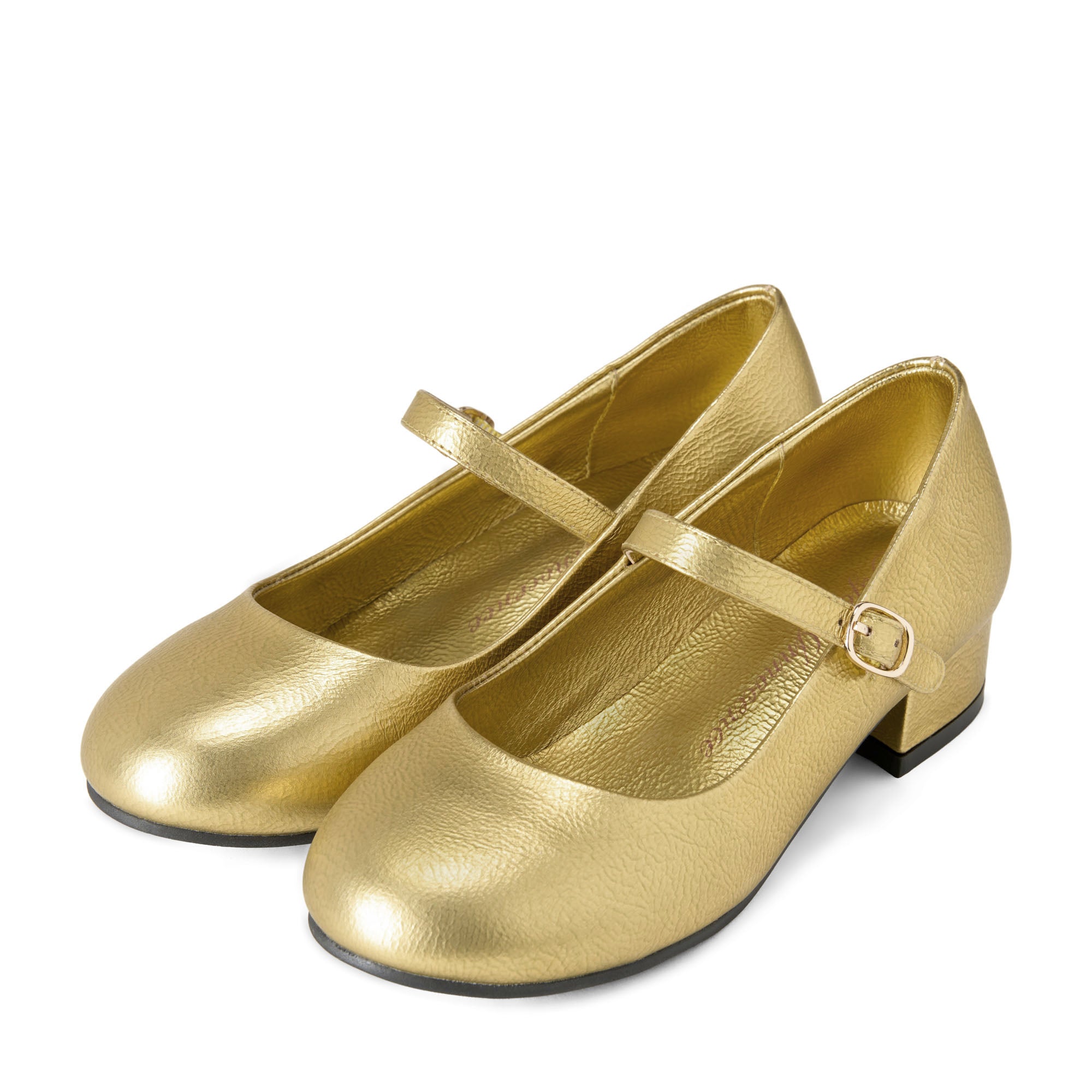 Sabine Leather Gold Shoes