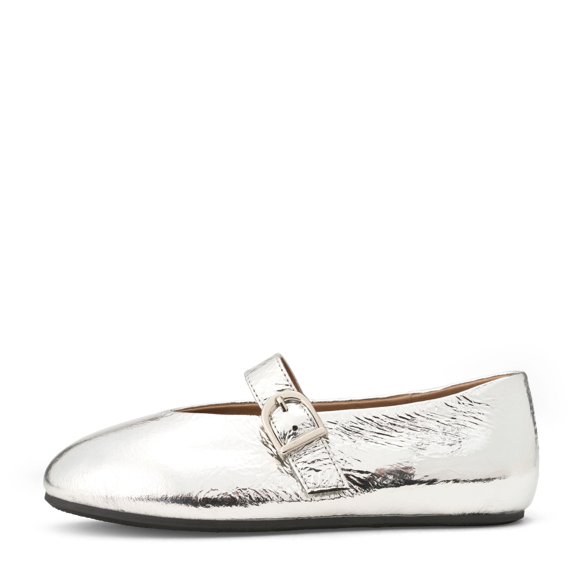 Sydney Leather Silver Flats
