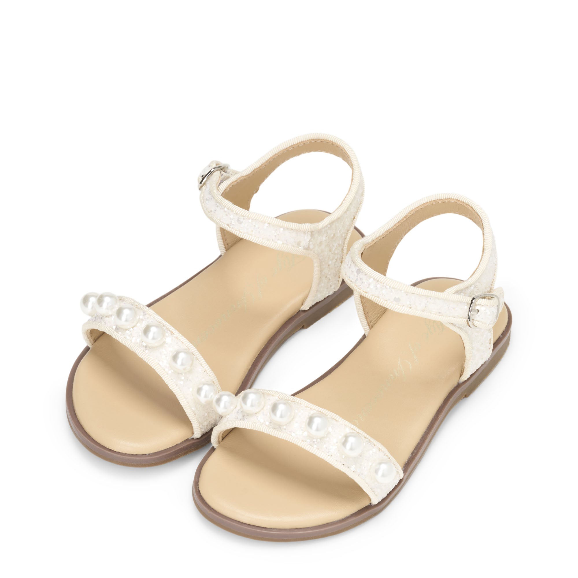 Fleur Glitter White Sandals