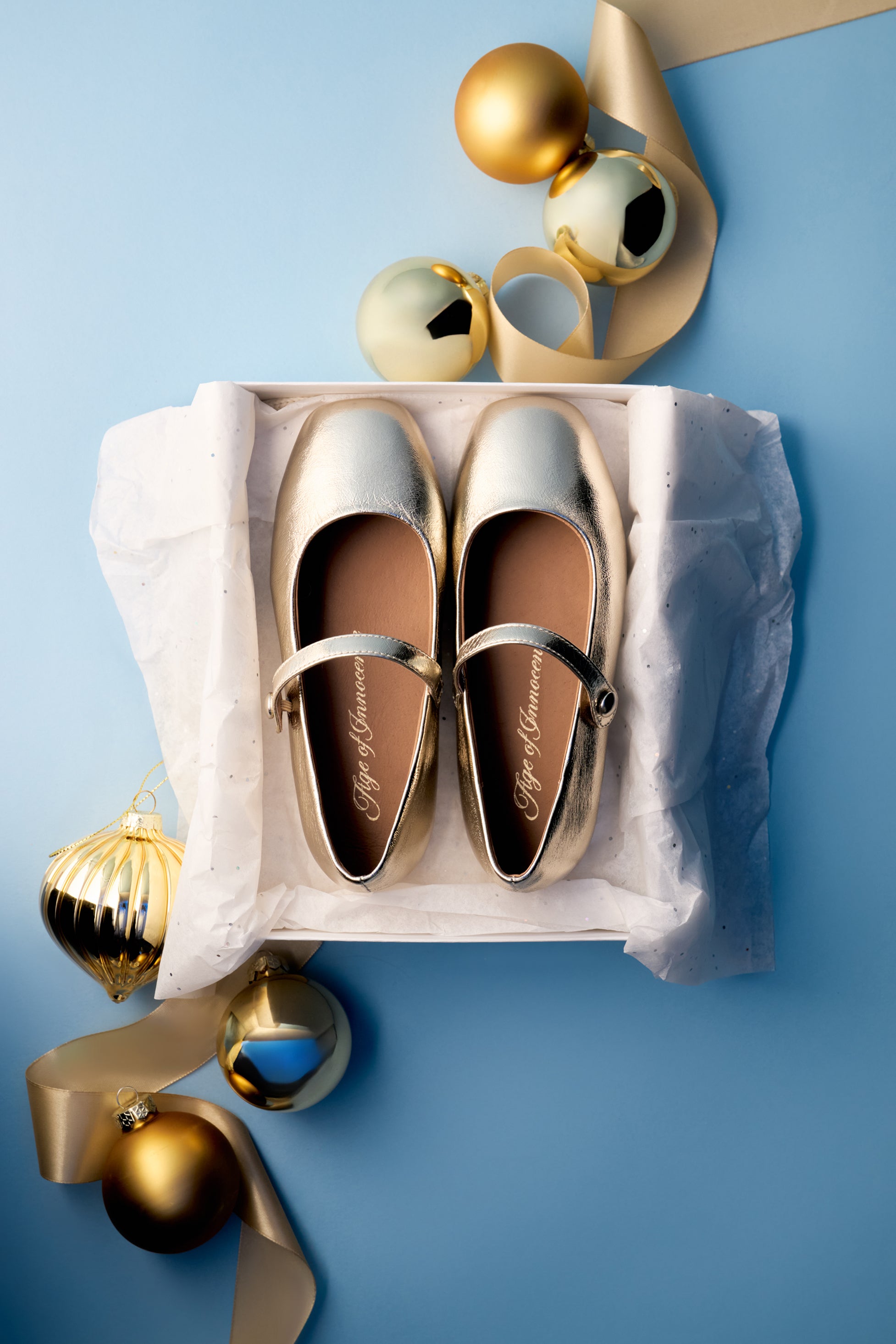 Chloe Leather Gold Shoes