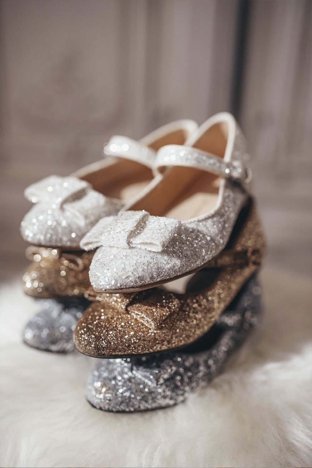 Ellen Glitter White Shoes by Age of Innocence