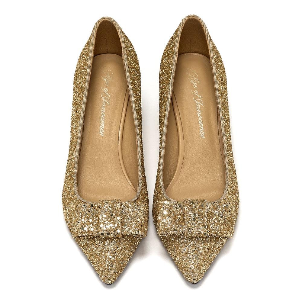 Jacqueline Glitter Gold Shoes by Age of Innocence