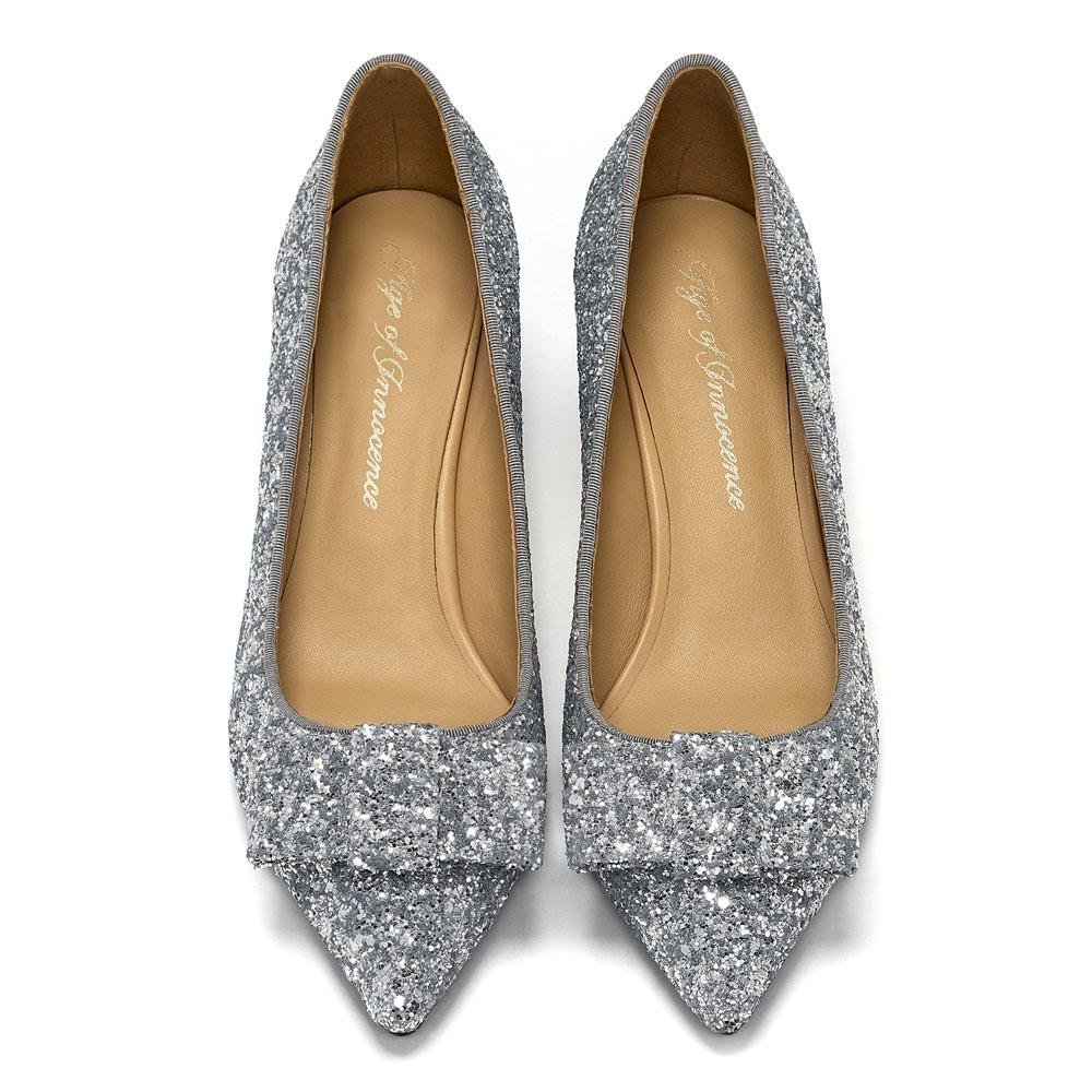 Jacqueline Glitter Silver Shoes by Age of Innocence