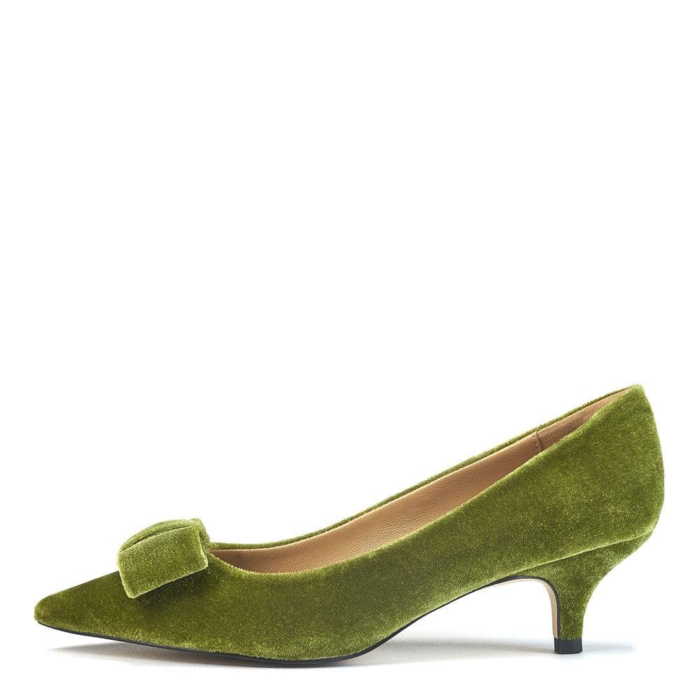 Jacqueline Velvet Green Shoes by Age of Innocence