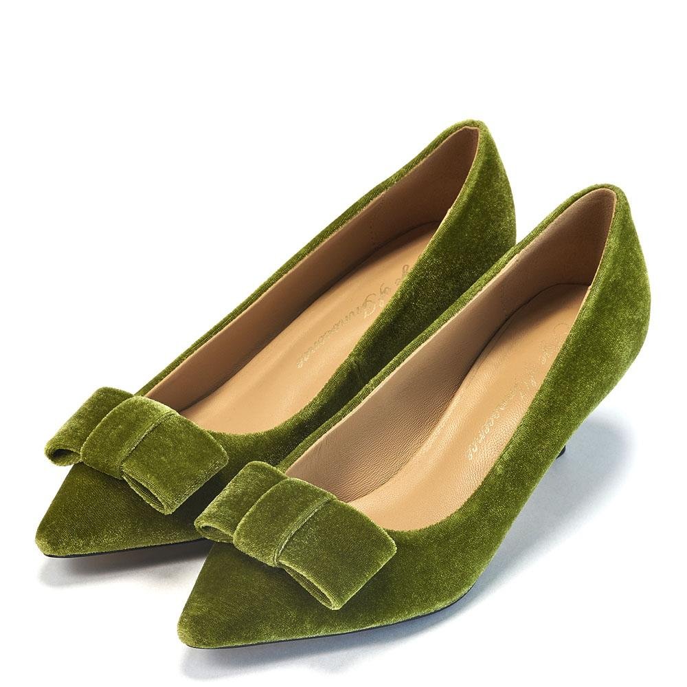 Jacqueline Velvet Green Shoes by Age of Innocence