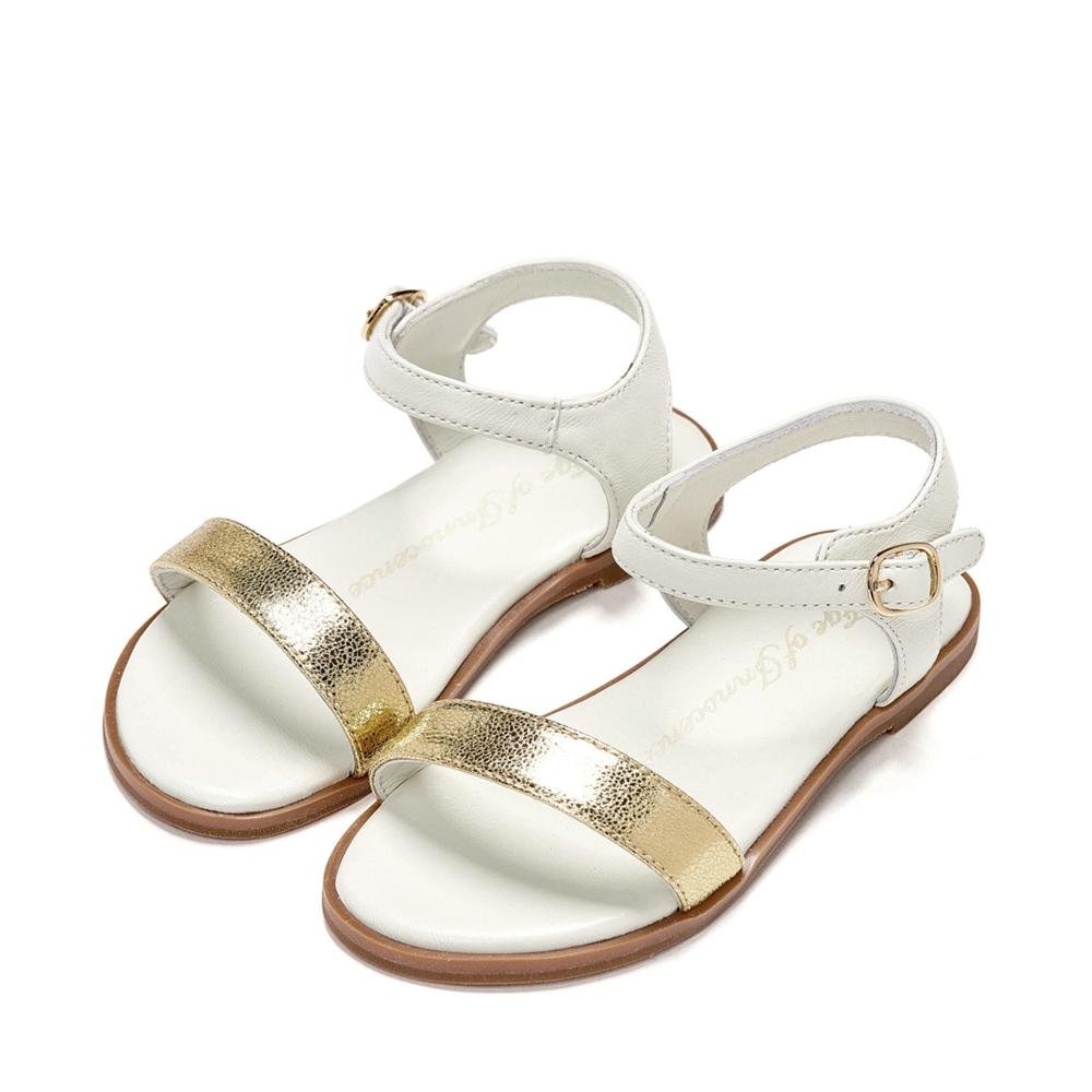 Lina White/Gold Sandals by Age of Innocence