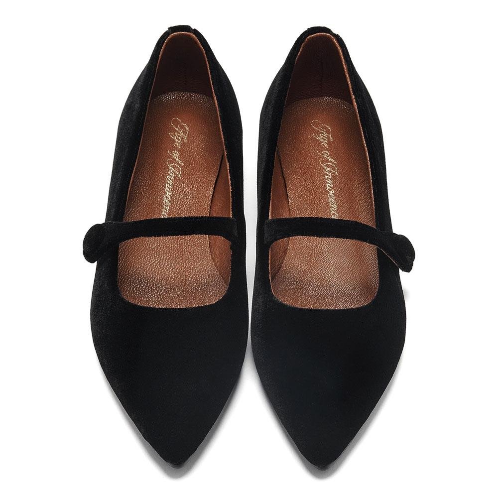 Thea Velvet Black Shoes by Age of Innocence