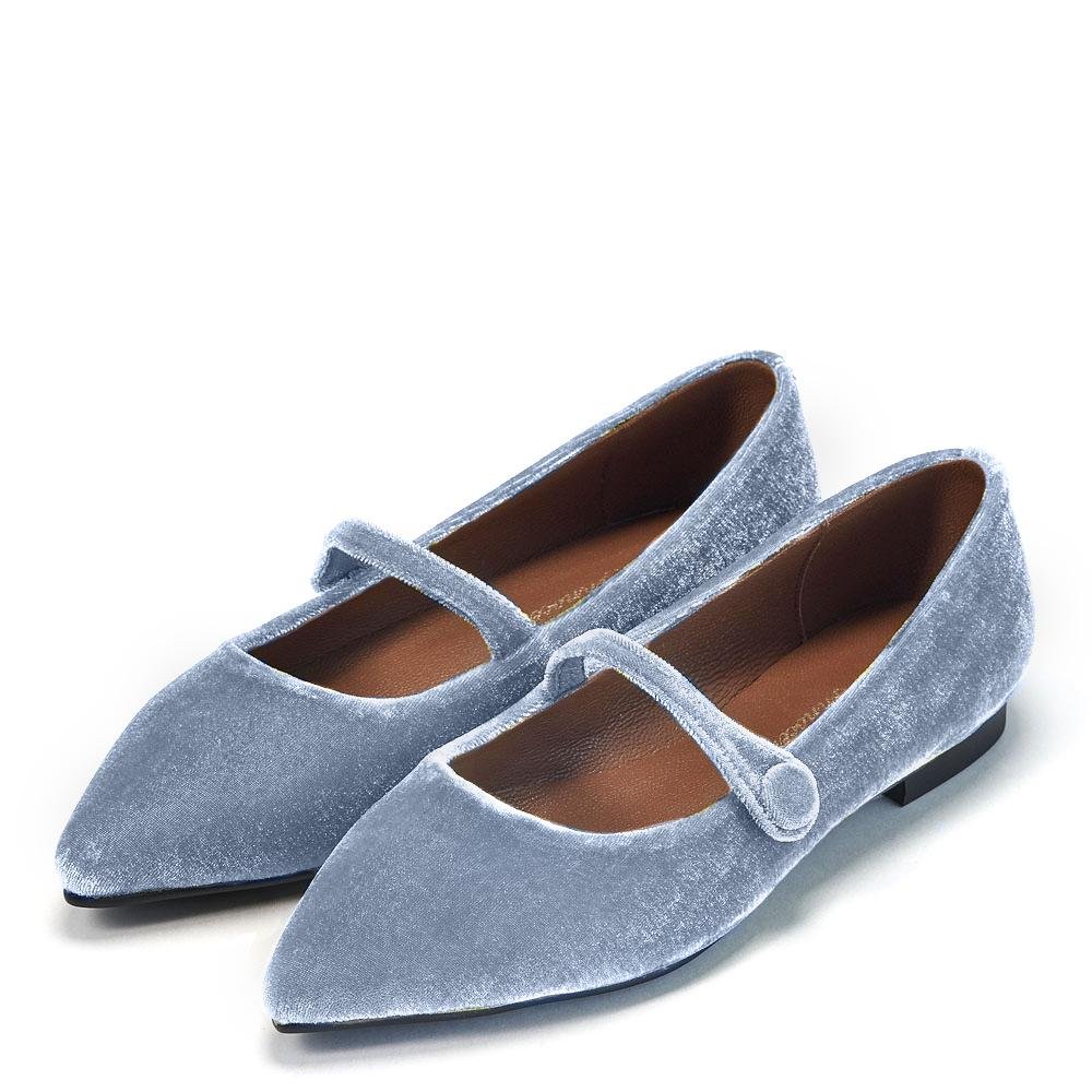 Thea Velvet Blue Shoes by Age of Innocence