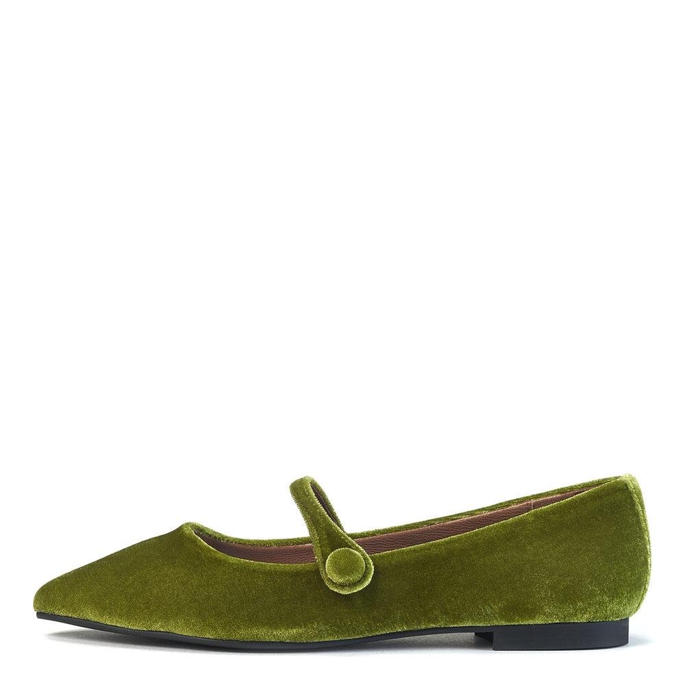 Thea Velvet Green Shoes by Age of Innocence