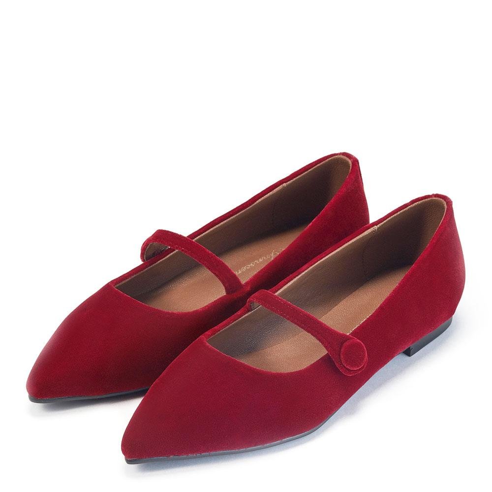 Thea Velvet Red Shoes by Age of Innocence